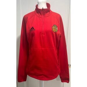 NWT Adidas Chicago Blackhawks 1/2 Half Zip Pullover Sweatshirt Size S